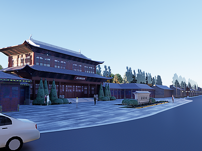 中式古建筑 纪念馆 古典园林