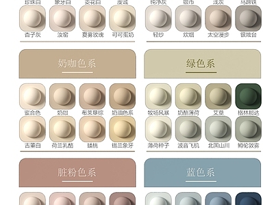 现代其他局部构件 现代调色板 调色卡