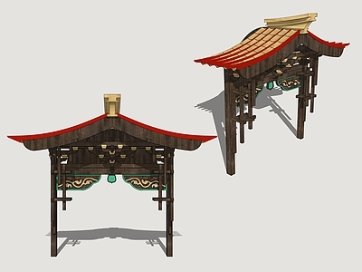 新中式门头 国潮门头 古建门头 美陈门头 金属门头
