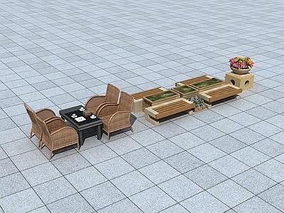 现代商业街小品