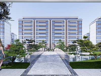 新中式简约多层住宅 洋房 中式园林 绿城住宅 标准化场景