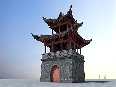 现代中国古建筑塔楼