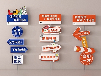 现代广告牌 现代指示牌 立牌导视牌 网红路牌