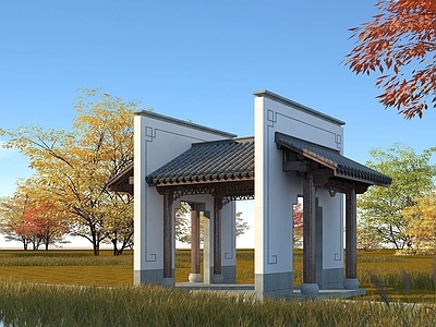 现代其他景观小品 中式亭子
