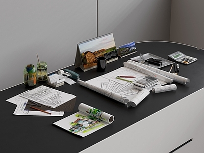 文具 办公文具用品 办公用品 手绘图纸 计算机 日历本