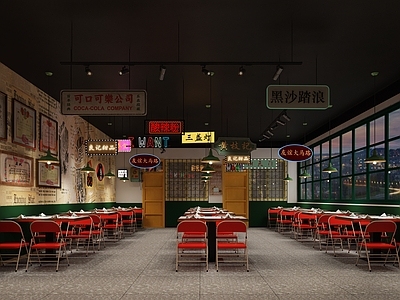 现代新中式中餐厅 餐厅 怀旧餐厅 门头