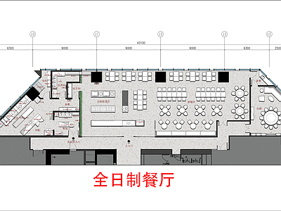 现代食堂 全日制餐 施工图