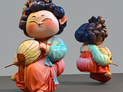 女人 唐朝美女 唐朝仕女 摆件雕塑 胖妞 汉服