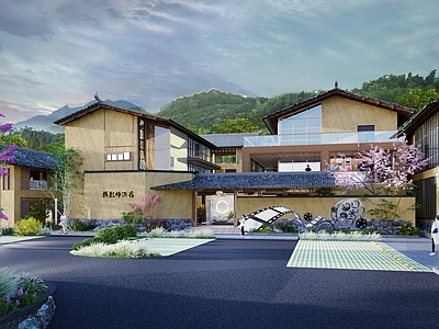现代民宿建筑 山地 民宿酒店 艺术中心 摄影