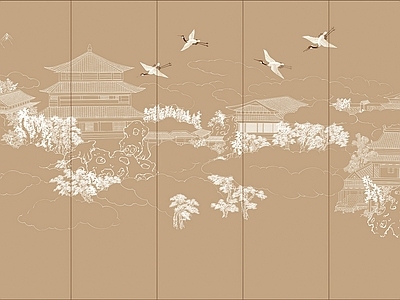 新中式中式硬包 山水硬包 硬包