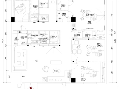 现代医院 现代牙科医院 牙科医院平面布置 施工图