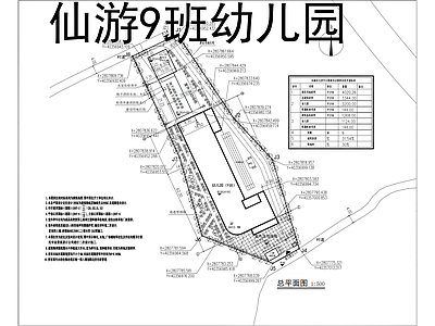 现代幼儿园建筑 仙游9班幼儿园 平立剖全套图纸 施工图