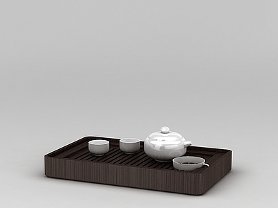 现代功夫茶盘和茶具