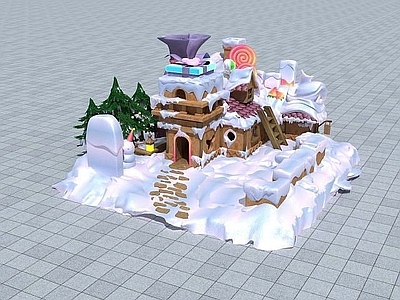 现代雪地糖果屋