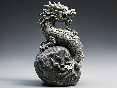 新中式中式景观雕塑 中国龙 石雕 石雕塑 艺术雕塑 动物雕塑
