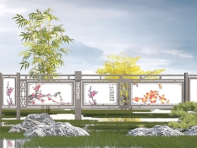 现代其他景观小品 校园文化长廊
