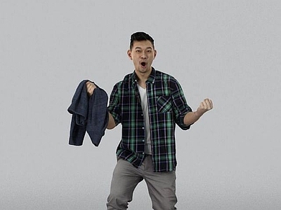 现代加油助威的男人