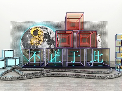 现代工业美陈 航空科技美陈展示 商场美陈