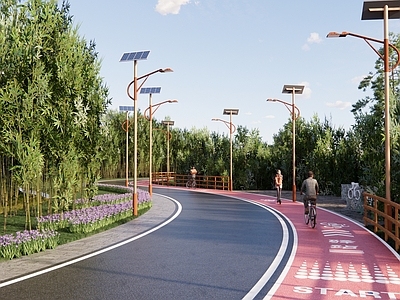 新中式乡村路灯 乡村景观道路 乡村路灯 美丽乡村街道 太阳能路灯 乡村骑行驿站