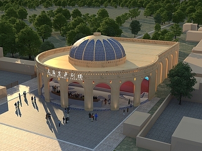现代简欧艺术风格建筑 剧场舞台 表演舞台 伊斯兰建筑 穹顶 荧幕