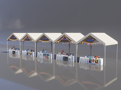 现代其他休闲娱乐空间 精美帐篷3D 帐篷摊位