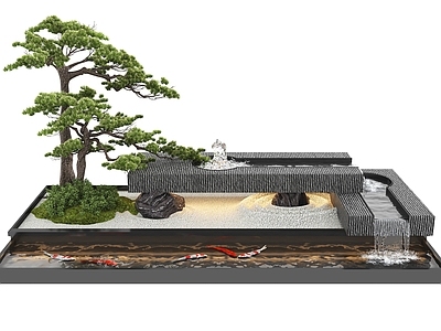 现代水景 现代水景观 庭院水景 水钵流水 鱼池 叠水