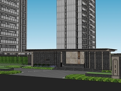 简约轻奢小区建筑 宁波中海玖樾建筑 简约豪宅大区建筑 高层住宅小区建筑