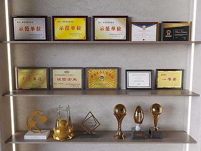 现代奖杯奖牌 先进单位荣誉证书 奖杯奖牌奖状证书 证书 奖杯