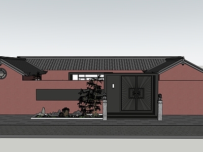 新中式四合院 新旧结合 四合院 一进院