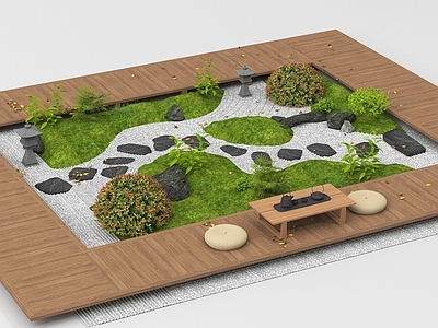 日式庭院 植物组合 汀步枯山水 景观造景微地形 日式禅意庭院