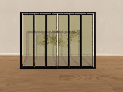 现代新中式屏风 玻璃屏风