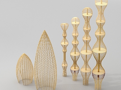 现代其他景观小品 竹艺亭 稻草亭 现代其他小品