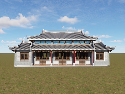 中式其他景观小建筑 景区管理房 古建筑 岭南风格