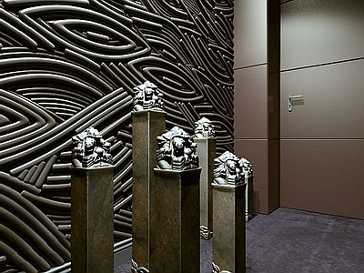 中式古典中式盘龙柱