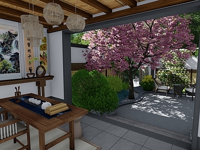 新中式乡村庭院 乡村庭院 新中式院子 乡村民居 菜园