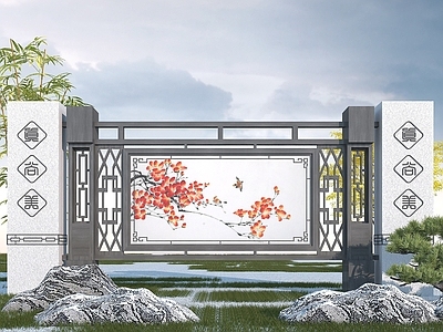 现代其他景观小品 校园文化宣传栏
