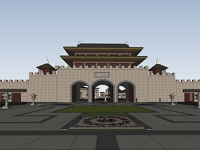 中式古建筑 中式古镇 博物馆 历史馆 城门楼 宫殿