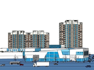 现代高层住宅 住宅楼建筑