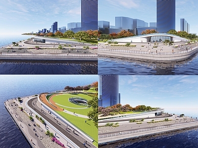 现代驿站 滨海滨水滨湖公园 游客服务管理中心 下沉庭院 覆土建筑 异形建筑