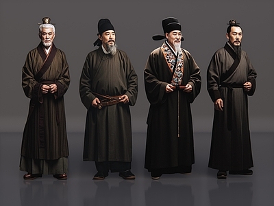男人 2D古装人物 古装老人 古代老爷 古装士大夫 古代官老爷