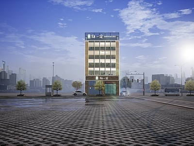 现代酒店建筑 酒店大楼 写字楼