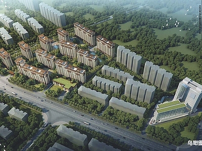 新中式现代高层住宅 小区设计 居住区设计