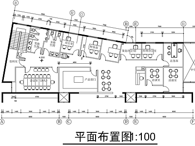 现代整体办公空间 办公空间平面图 办公室设计平面图 施工图