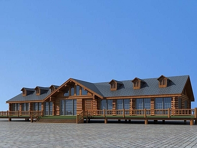 现代景区度假小木屋