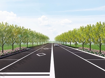 现代道路 道路景观 十字路口 道路
