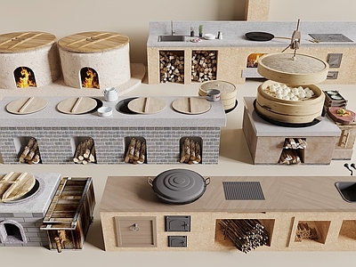 灶台 农村土灶台 柴火灶台 乡村炉灶 火灶 泥炉