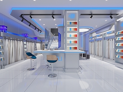 现代其他商业空间 工业风 店面 货架 服装店