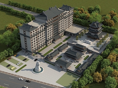 现代鸟瞰规划 古建鸟瞰