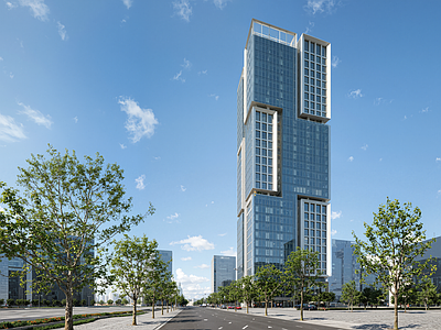 现代极简办公楼 现代超高层办公 办公建筑 超高层建筑 公寓住宅