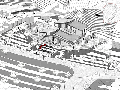 现代新中式民宿建筑 创意风格民宿建筑 山地民宿建筑 民宿建筑